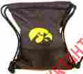 155-64 String Pack Logo Iowa Hawkeyes Durable Polyester Zippered Mesh Pouch In Front 806293155645