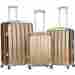 F185-bronze 3-piece Rockland Luggage Metallic Abs Spinning Set Bronze