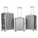 F185-silver 3-piece Rockland Luggage Metallic Abs Spinning Set Silver