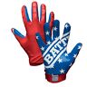 9398-a 550 Battle Sports Science American Flag Adult Receivers Gloves 811243033836