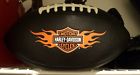 66409d Football Black Orange Flaming Bar Shield Logo