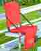 692340029 Unbranded Portable Framed Red Cushioned Football Stadium Seat W Holder