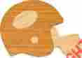 807348 124081 Picnic Plus Bamboo Cutting Board Football Helmet Shaped Food Serve Tailgating Sports Event 807348124081