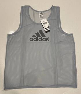 Adidas D84856 Nwt Trg Bib 14 Football Soccer Silver Size Medium
