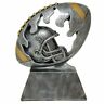 Cm-98145 Decade Awards Football And Helmet Flame Cut Out Trophy Silver