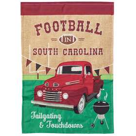 Topd-2119-603799589710 Dicksons Inc Football In Sc Garnet& Flag Burlap