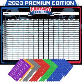 Draft Barons 711181693393 Fantasy Football Board 2023-2024 Kit Extra Large Set With 496 Player Lab