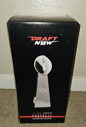 Draft Now 810032091729 Fantasy Football Trophy - 14 Inch Replica Vince Lombardi Super Bowl