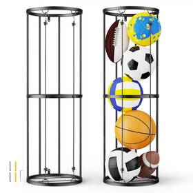 Dunchaty 445003265231 Ball Storage Rack 40 Inch Wall-mounted Vertical Organizer Holder Metal Frame