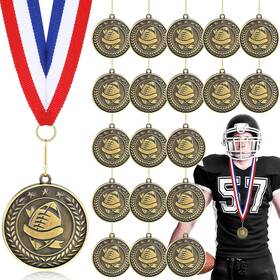 Ecally Nue-ecally-686 21 Pcs Flag Football Medals Award With Neck Ribbons Footb