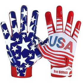 Fawn International 694365965496 Usa Flag Youth Football Gloves - Sticky Grip Receiver For Kids And Adults