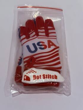 Fawn International 694365965526 Flag Youth Football Gloves - Sticky Grip Receiver For Adult Small Usa