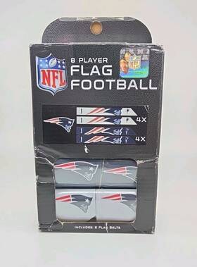 Franklin Sports 025725482306 New Flag Football England Patriots 8 Belts With 2 Tear Away Flags Colors