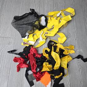 1221110127 Franklin Sports Flag Football Set 8 Belts/flags 4 Yellow- Red With Black Mesh Bag