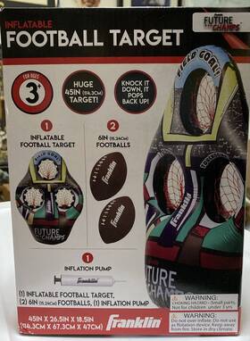 3220800356 Franklin Sports Football Inflatable Target 2 Footballs Pump Tailgate Fun Nib