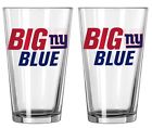 G003gls028x2 Boelter Nfl Football New York Giants 16oz Slogan Pint Glass Set Of 2 Glasses