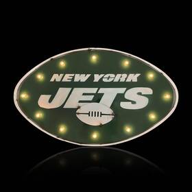 Imperial International 720801375090 Ny Jets Logo Lighted Recycled Metal Sign