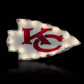 Imperial International 720801375120 Kansas City Chiefs Lighted Recycled Metal Sign