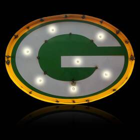 Imperial International 720801511016 Green Bay Packers Logo Lighted Recycled Metal Sign