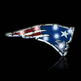 Imperial International 720801511115 New England Patriots Logo Lighted Recycled Metal Sign