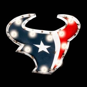 Imperial International 720801511344 Houston Texans Logo Lighted Recycled Metal Sign