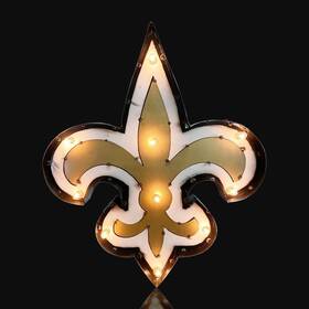 Imperial International 720801903798 New Orleans Saints Logo Lighted Recycled Metal Sign