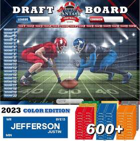 Fbb-regu0623 Leweio Fantasy Football Draft Board 2023 Kit 5.2x 3.9 Feet Thicken Spray Cloth Material