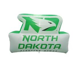 Logo Brands 273-100xl-25s North Dakota Fighting Hawks Pre-lit 7 X10 Team Inflatable - White