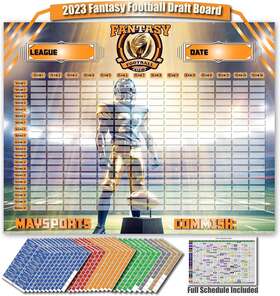 Maysports 696604155392 Extra Large Fantasy Football Draft Board 2023-2024 Kit - 5.3ft X 4.1ft 59