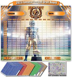 Maysports 705353902420 Extra Large Fantasy Football Draft Board 2023-2024 Kit - 5.3ft X 4.1ft 59