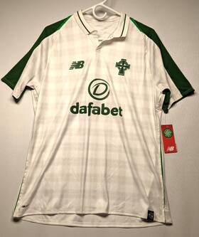 New Balance 798248071783 Celtic Fc Away 2018-19 Men S Medium White And Green Checkers Jersey