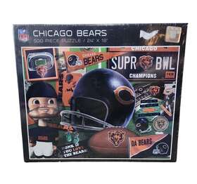 Nfl 810030951261 Chicago Bears Retro Series Puzzle 24 In X 18 500 Piece New And Sealed