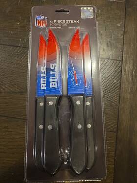 Nfl Sknfl04 Buffalo Bills 4 Piece Steak Knife Set Football New