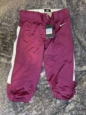 Nike 845930-612 Nwt Mens Team Vapor Pro Football Pants Size M Maroon/white Msrp 75