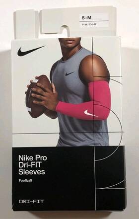 Nike 887791369383 Pro Dri-fit Arm Sleeve Sleeves Compression Football Mens S-m Pink/white