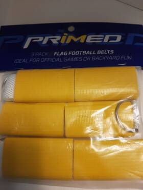 Primed 886081884124 Football Flag Belts 3 Pack Yellow New