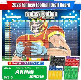 Tbeej 705353858000 Fantasy Football Draft Board 2023-2024 Kit Extra Large Set With More 600 Player