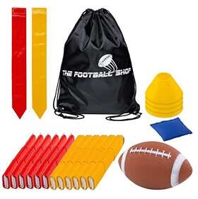 The Football Shop 087171210797 Flag 12 Players 3 Flags Adult Kids Youth Set 55 Pieces With