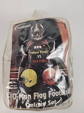 99989 Trained Sports 10 Man Flag Football Deluxe Set New Yellow And Red
