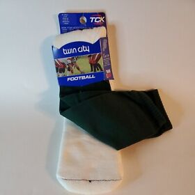 Nc1500xl Twin City Football Tube Socks Green White 30inch Xl Sz 13-15 New