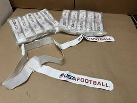 1521603 Usa Flag Football 20 Pack Set Official Adjustable Belts And Flags Youth Kids White