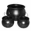 Va99 Unbranded Set Of 3 Cauldrons Halloween Decoration Scarey Spooky