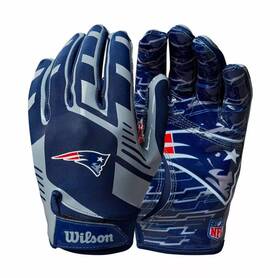 Wtf9327ne Wilson New England Patriots Nfl Stretch Fit Receivers Gloves Youth