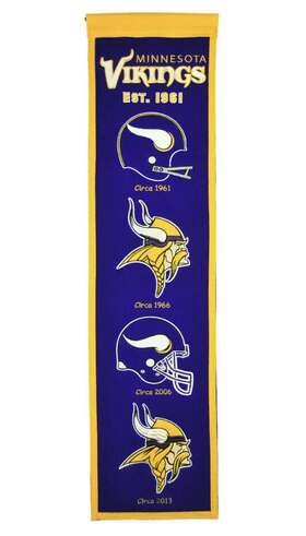 Winning Streak 674088440173 Minnesota Vikings Heritage Banner Wool Blend Pennant Home Decor 8 Inch X 31.5 New