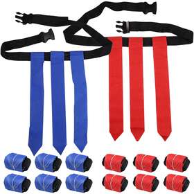 Wyzworks 638029798341 12 Player Adjustable Flag Football Youth/adult Set 6 V Red And Blue