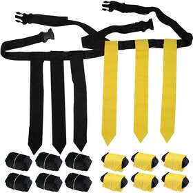 Wyzworks 638029798358 12 Player Adjustable Flag Football Youth/adult Set 6 V Black And Yellow