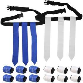 Wyzworks 638029798365 12 Player Adjustable Flag Football Youth/adult Set 6 V Blue And White