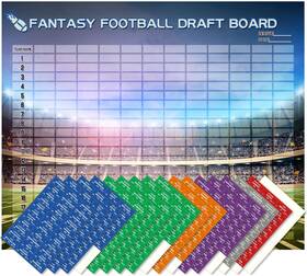 Zlodepip 313030218223 2025 Fantasy Football Draft Board Kit 12 Teams 20 Rounds With 512 Player Sticker