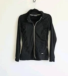 Sunice Black Ruched Full Zip Stand Up Collar Athletic Jacket Women's Size. Fixed Price $35.00.