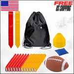 Football Set For 12PLAYERS Durable Belts Flags Cones Bean Bag Backpack 55PC. Fixed Price $34.91.
